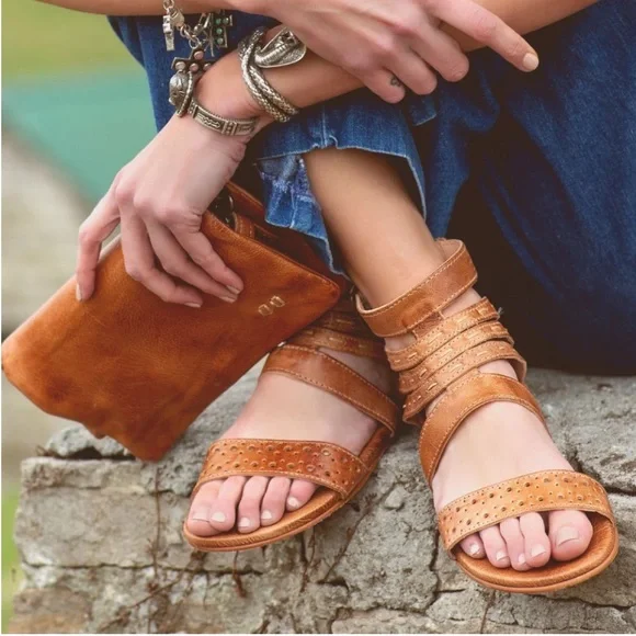 BED|STU Unique & Strappy Tan Rustic Artemis Sandals - Picture 6 of 14